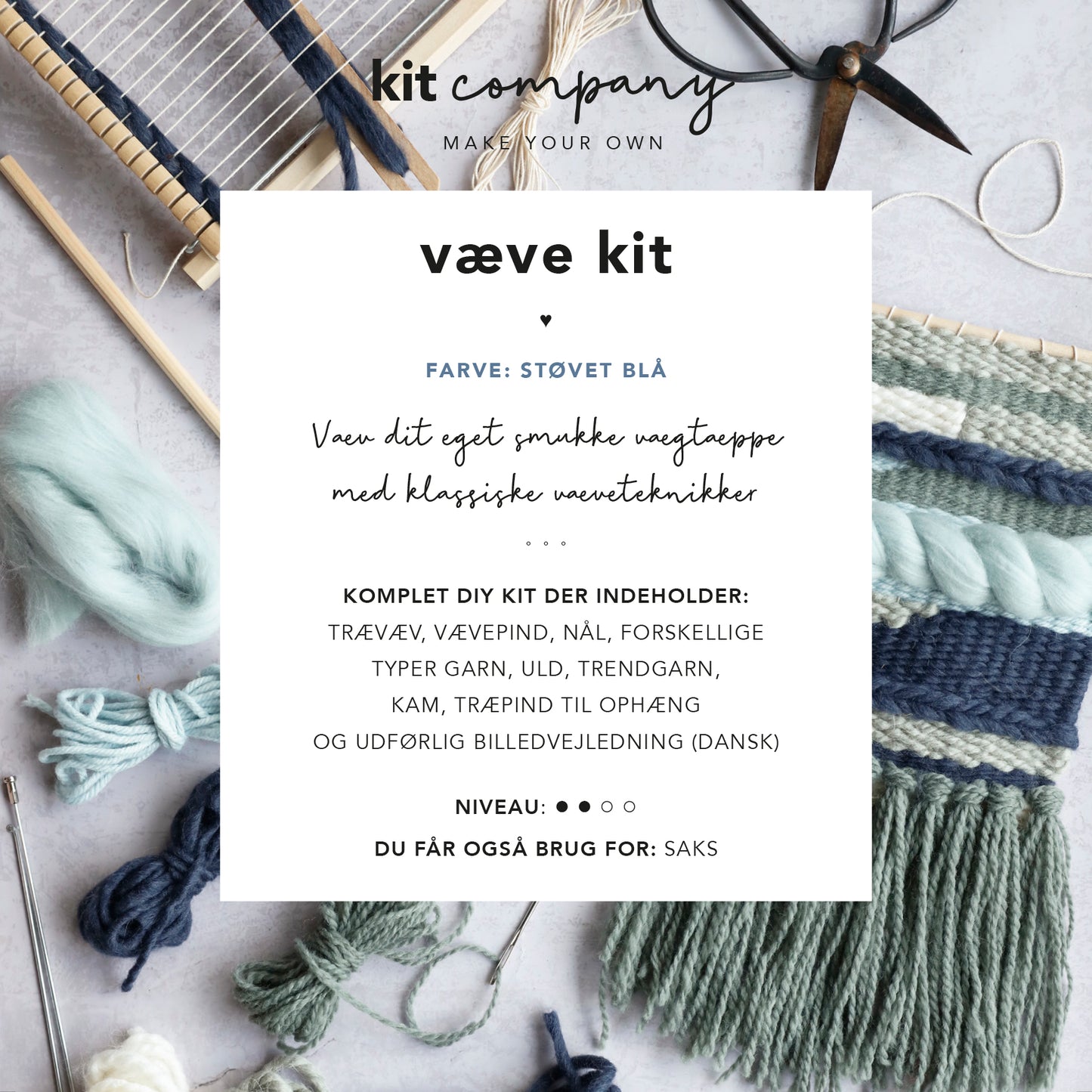 VÆVE KIT - STØVET BLÅ